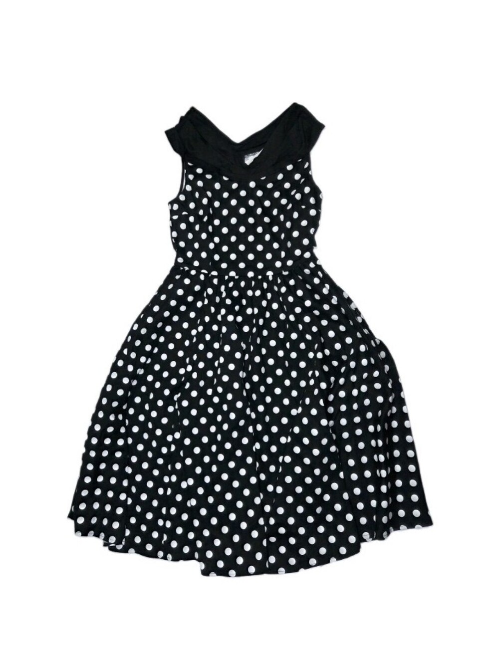 Orchid Bloom Polka Dot Swing Dress Size 8 Black/White 50s Rockabilly New